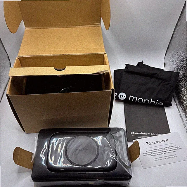 Mophie Powerstation Go Wireless W/ Cables Back Car Jump Starter WRLS44400 New