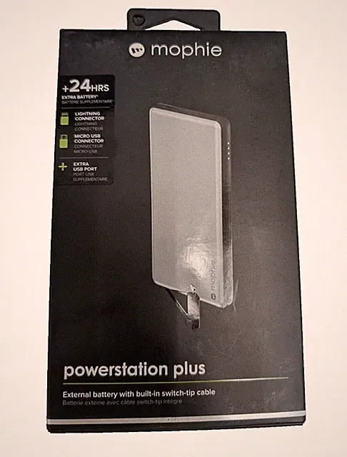 Mophie Powerstation Plus 6000mAh with Switch-Tip iPhone Cable - Gray