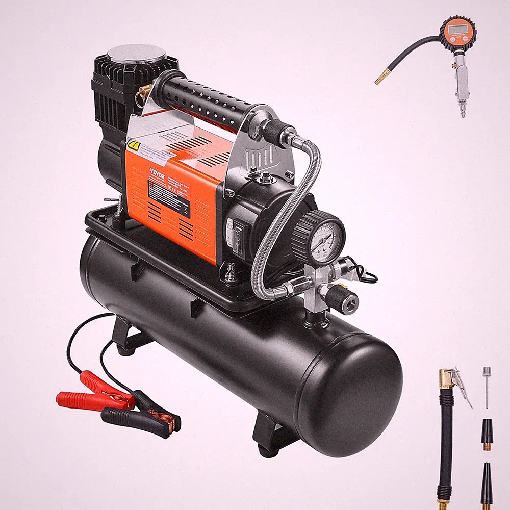 Rugged 6L 6.35CFM Air Compressor 150PSI Portable Tire Inflator Built Tough